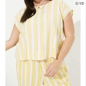 Torrid Linen Cross Back Crop Top